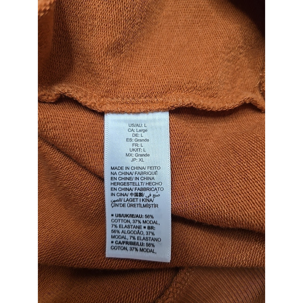 The Drop Rust Ruffle Shoulder Sweatshirt Large Soft Modal Blend Casual - Picture 4 of 8